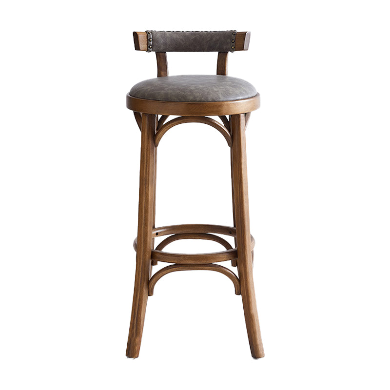 Industrial Wood Quilted Distressed Barstool 29.5" H Indoor Tall Stool with Round Seat