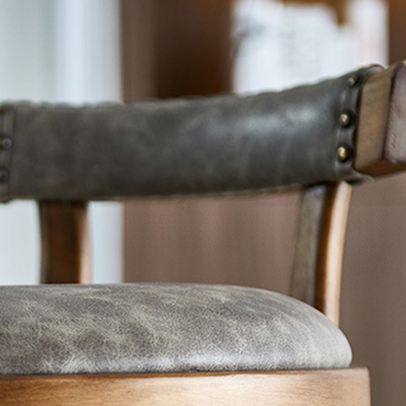 Industrial Wood Quilted Distressed Barstool 29.5" H Indoor Tall Stool with Round Seat