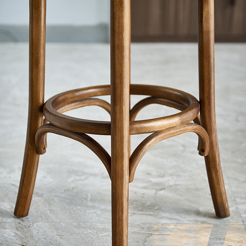 Industrial Wood Quilted Distressed Barstool 29.5" H Indoor Tall Stool with Round Seat
