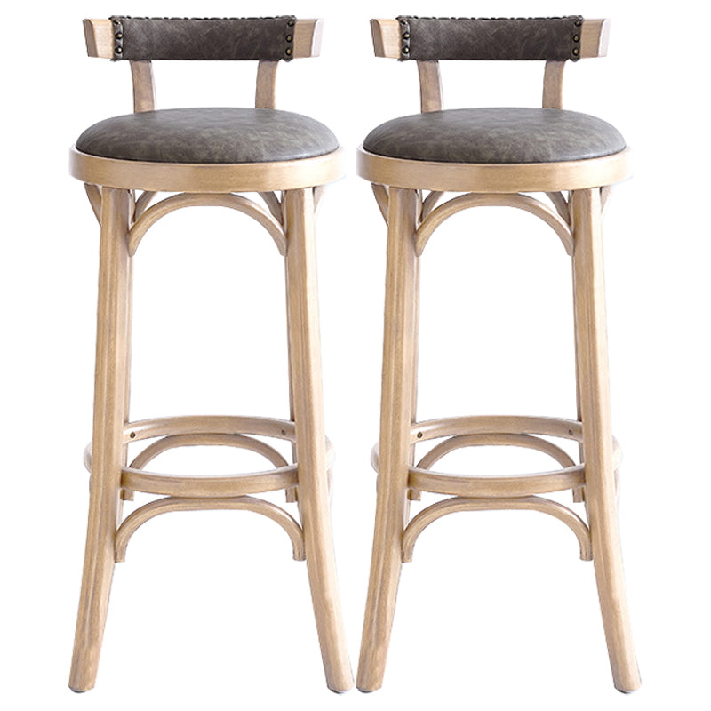 Industrial Wood Quilted Distressed Barstool 29.5" H Indoor Tall Stool with Round Seat