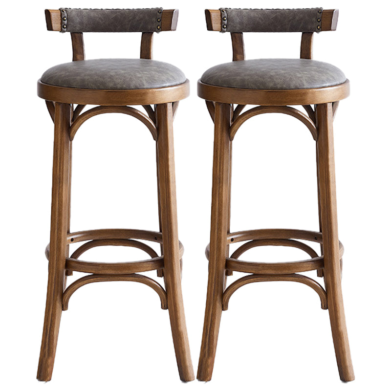Industrial Wood Quilted Distressed Barstool 29.5" H Indoor Tall Stool with Round Seat