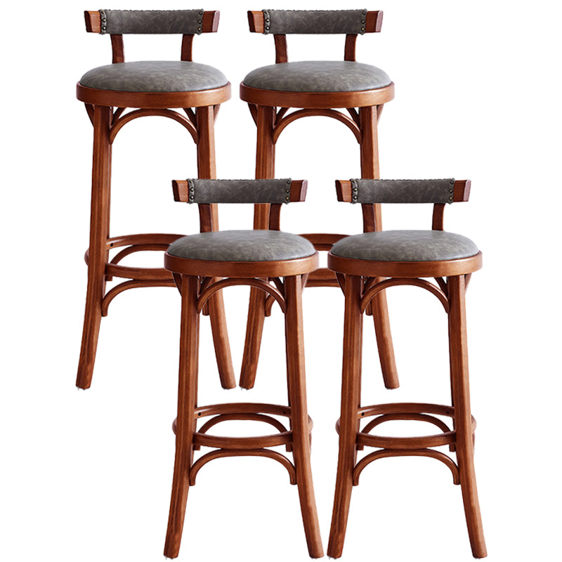 Industrial Wood Quilted Distressed Barstool 29.5" H Indoor Tall Stool with Round Seat