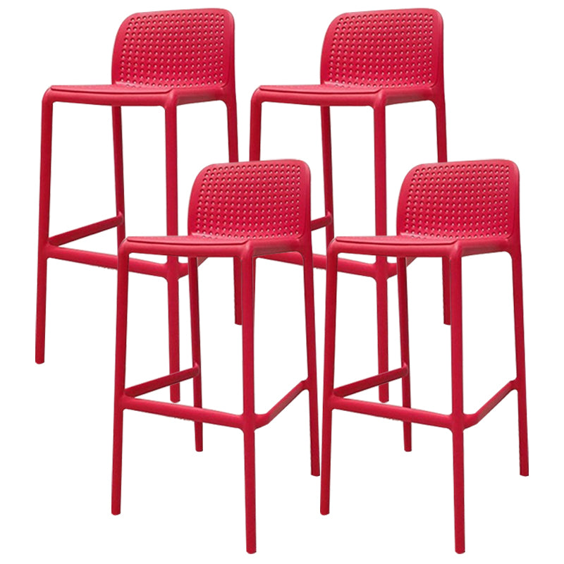 Nordic Macron Barhocker, Kunststoff, 4 Beine, Barhocker für Wohnzimmer, 4er-Set