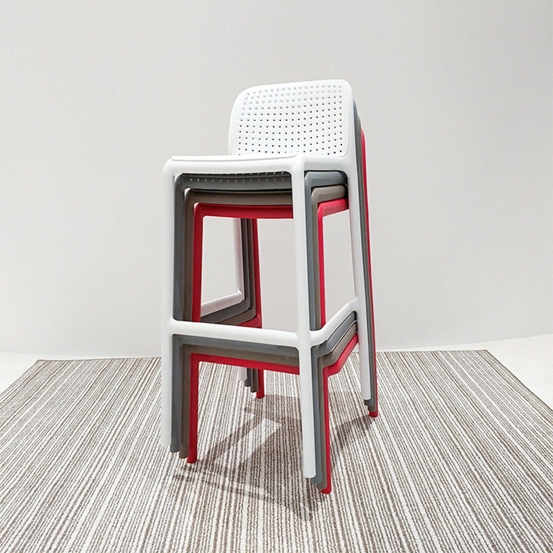 Nordic Macron Barhocker, Kunststoff, 4 Beine, Barhocker für Wohnzimmer, 4er-Set