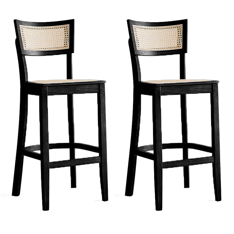 Taburete de bar de estilo tropical de 30 pulgadas, taburete de bar con base de madera y 4 patas para sala de estar