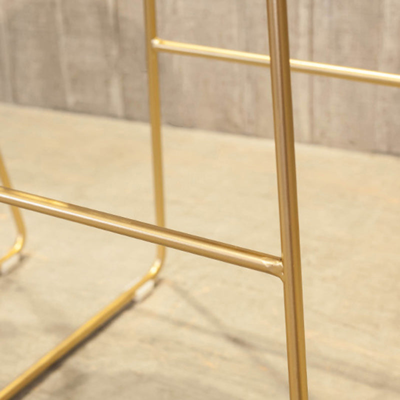 Tabourets de comptoir scandinaves en métal et tissu, tabourets de bar blancs à dossier bas avec siège rond