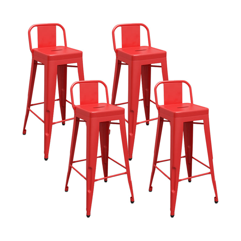 Modern Squared Counter Stools Armless Iron Indoor Bar Stool with Footrest