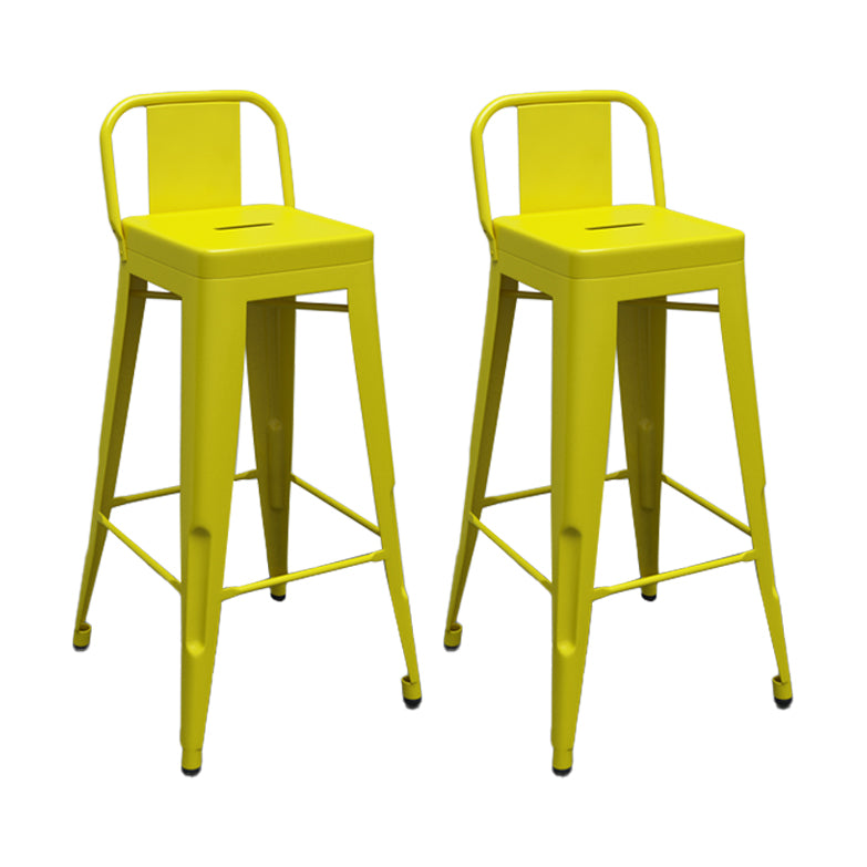 Modern Squared Counter Stools Armless Iron Indoor Bar Stool with Footrest