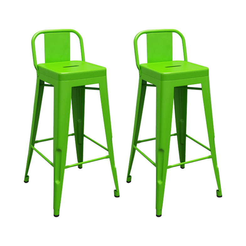 Modern Squared Counter Stools Armless Iron Indoor Bar Stool with Footrest