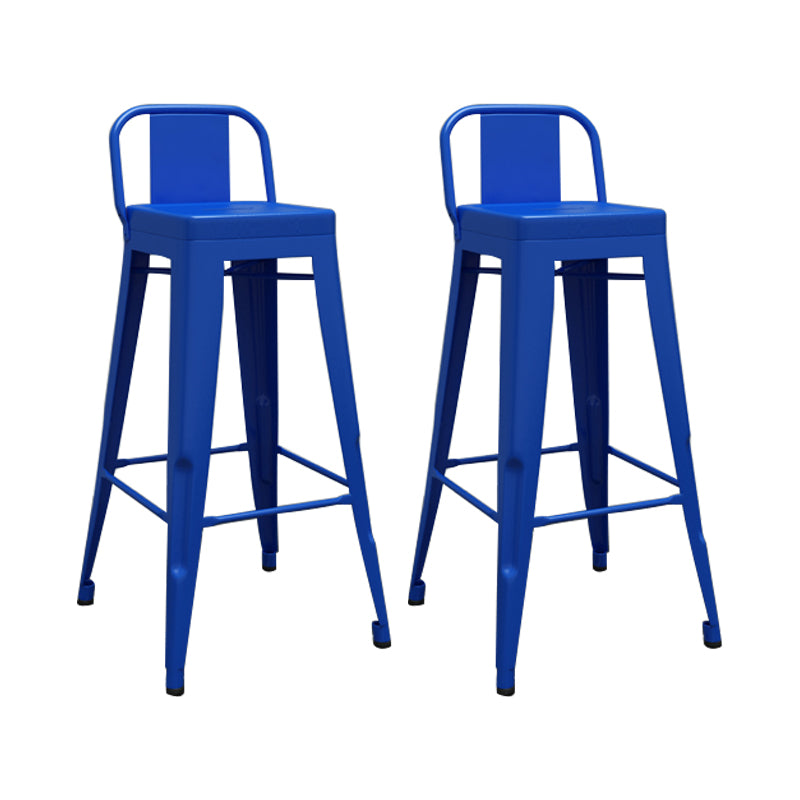 Modern Squared Counter Stools Armless Iron Indoor Bar Stool with Footrest