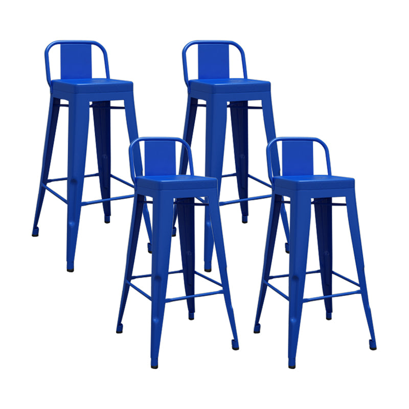 Modern Squared Counter Stools Armless Iron Indoor Bar Stool with Footrest