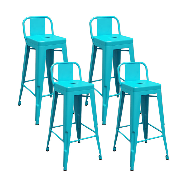 Modern Squared Counter Stools Armless Iron Indoor Bar Stool with Footrest