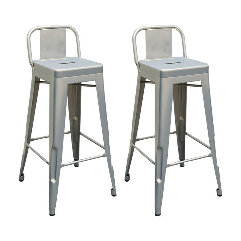 Modern Squared Counter Stools Armless Iron Indoor Bar Stool with Footrest