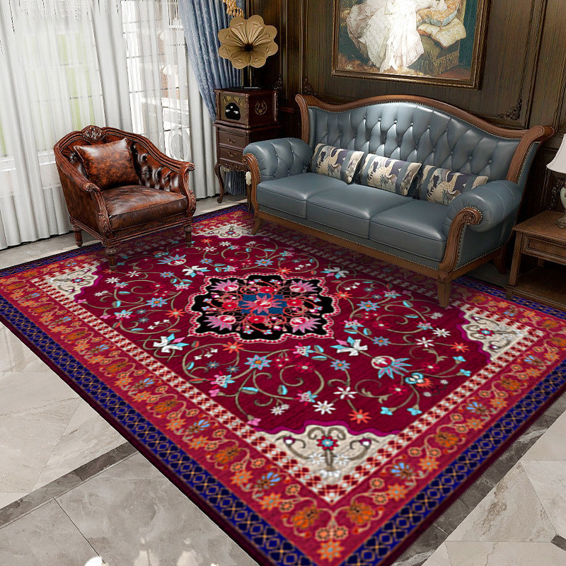 Green Luxury Rug Graphic Rug Non-Slip Backing Rug for Living Room