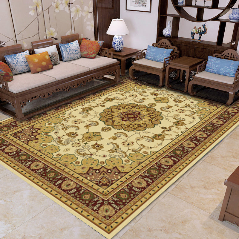 Green Luxury Rug Graphic Rug Non-Slip Backing Rug for Living Room