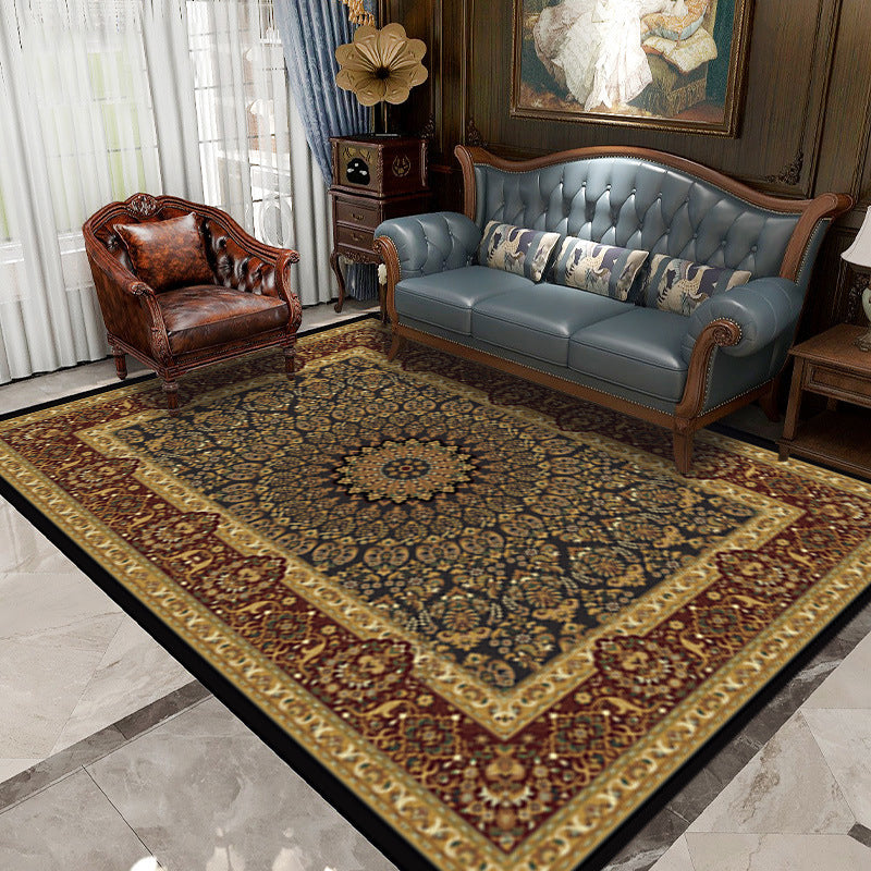 Green Luxury Rug Graphic Rug Non-Slip Backing Rug for Living Room