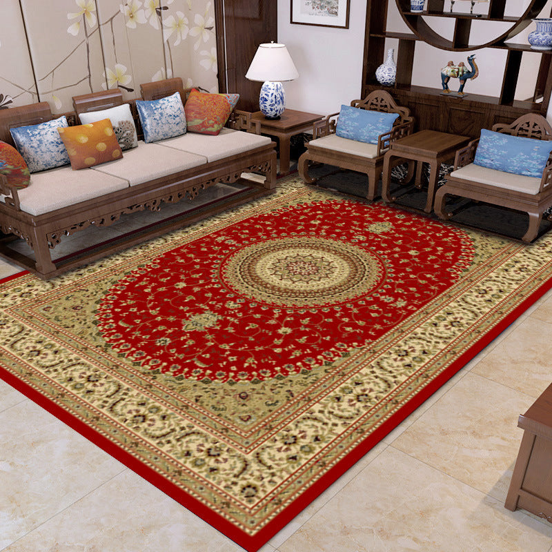 Green Luxury Rug Graphic Rug Non-Slip Backing Rug for Living Room