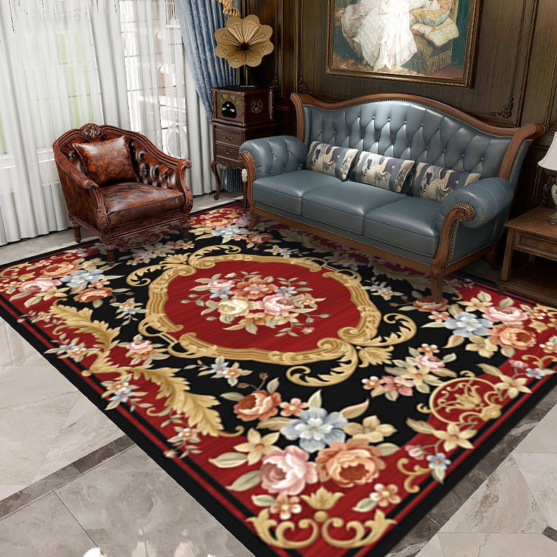 Green Luxury Rug Graphic Rug Non-Slip Backing Rug for Living Room