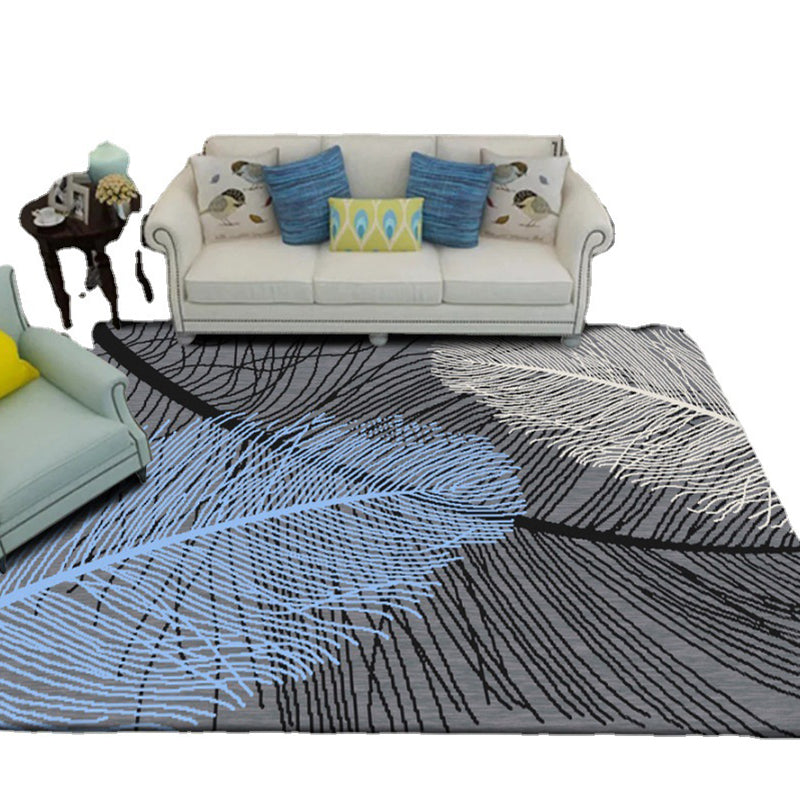 Light Brown Feather Rug Polyester Minimalist Rug Non-Slip Backing Rug for Drawing Room