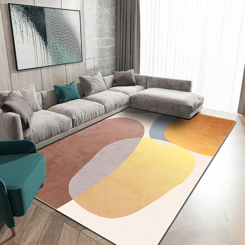 Tapis de couleur en polyester moderne en or