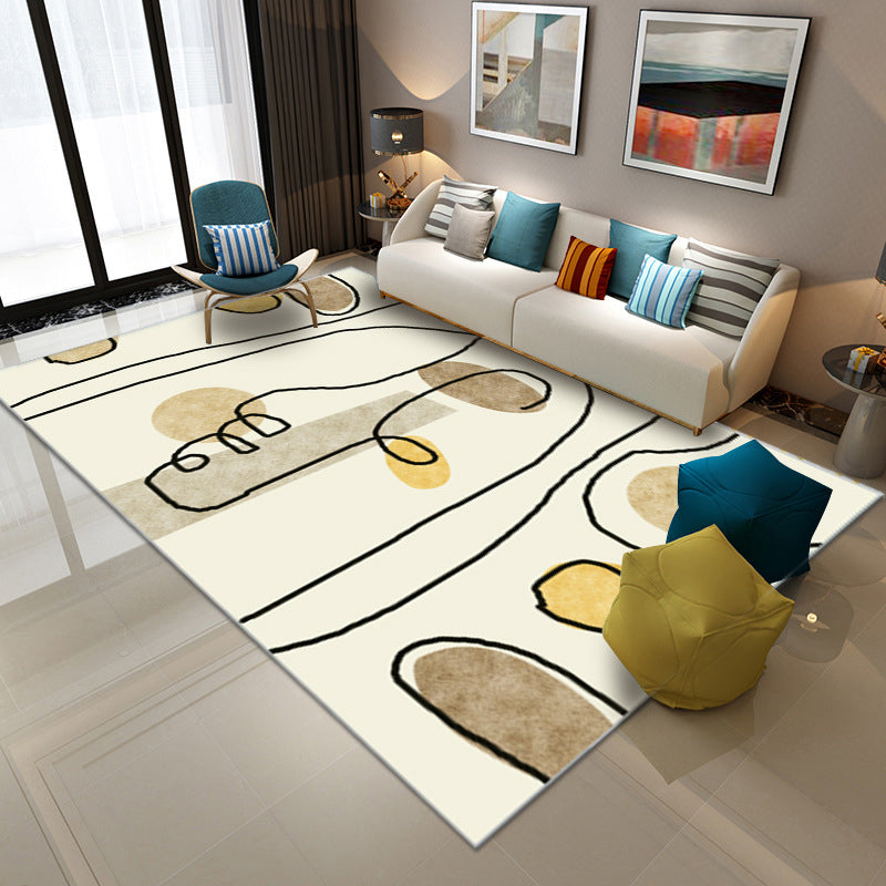 Tapis de couleur en polyester moderne en or