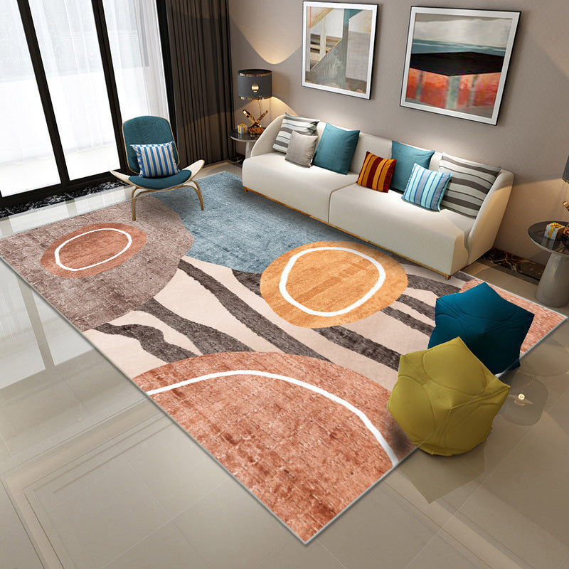 Tapis de couleur en polyester moderne en or