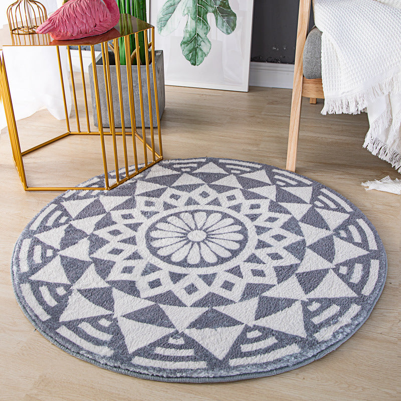 Black Pattern Carpet Polyester Simple Carpet Stain Resistant Carpet for Drawing Room