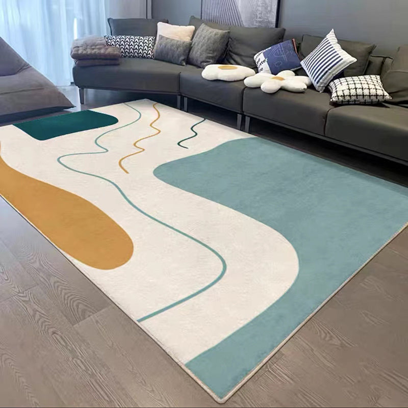 Dark Brown Modern Rug Polyester Color Lump Rug Non-Slip Rug for Living Room