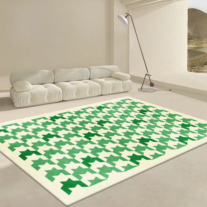 Apricot Curve Rug Polyester Simple Rug Non-Slip Backing Rug for Drawing Room