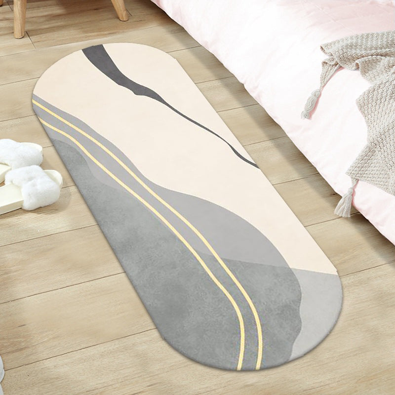 Green Modern Rug Polyester Color Lump Rug Stain Resistant Rug for Living Room