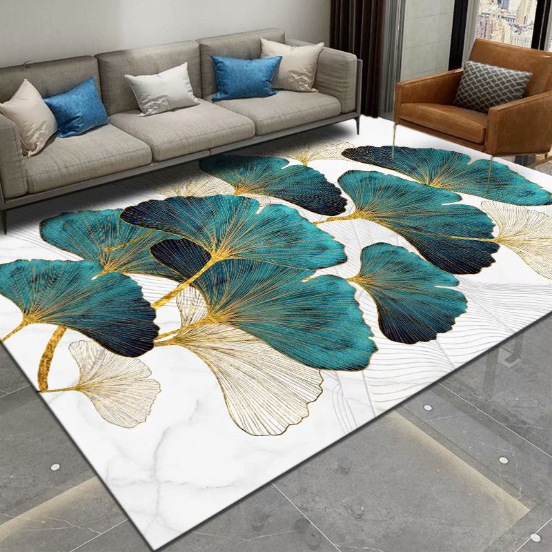 Gold Abstract Line Rug Polyester Simple Indoor Rug Washable Rug for Home Decor