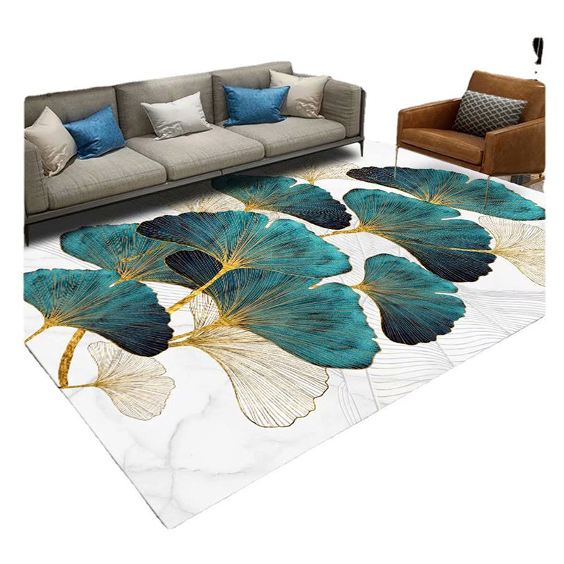 Gold Abstract Line Rug Polyester Simple Indoor Rug Washable Rug for Home Decor