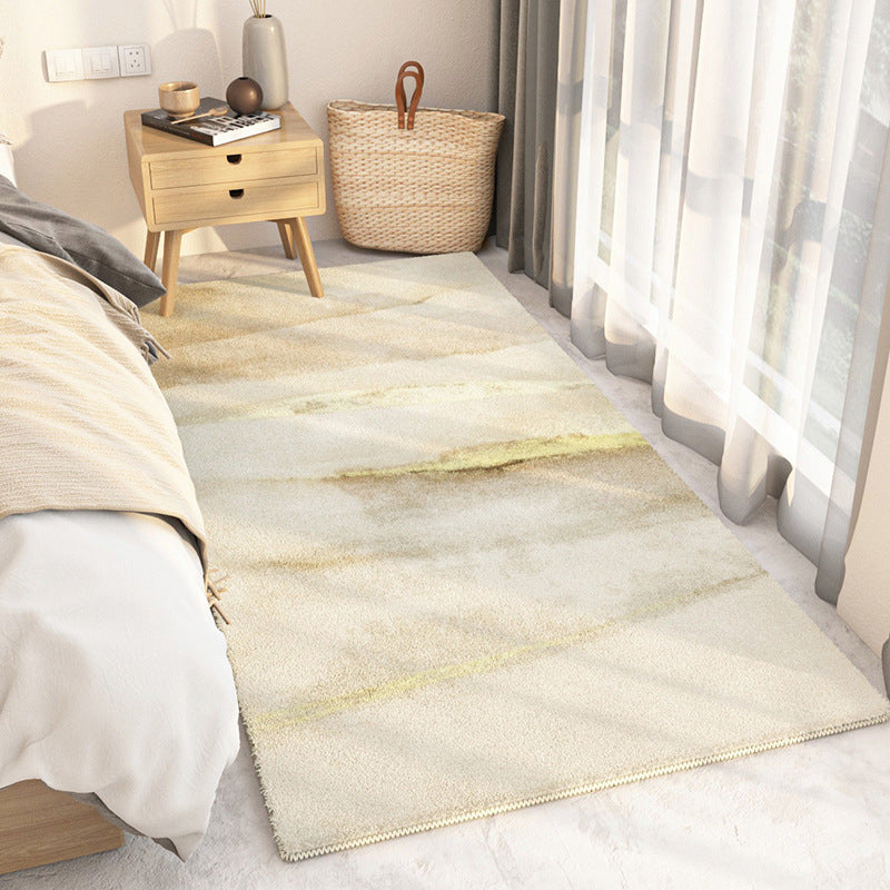 Apricot Modern Rug Polyester Graphic Rug Non-Slip Backing Rug for Living Room