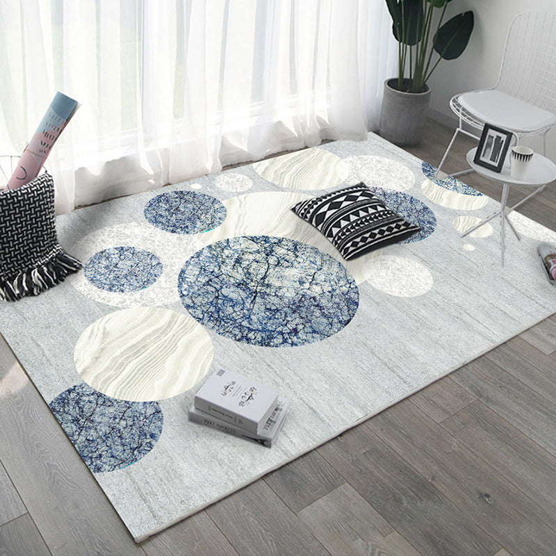 Gray Modern Rug Polyester Irregular Line Rug Washable Rug for Home Decor