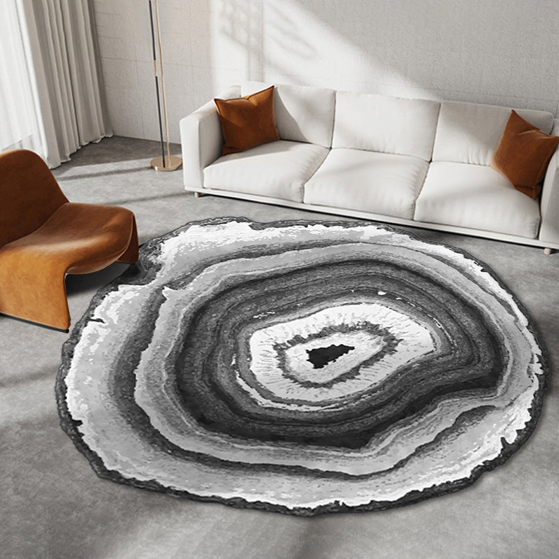 Brown Casual Carpet Polyester Graphic Rug Stain Resistant Rug for Drawing Room