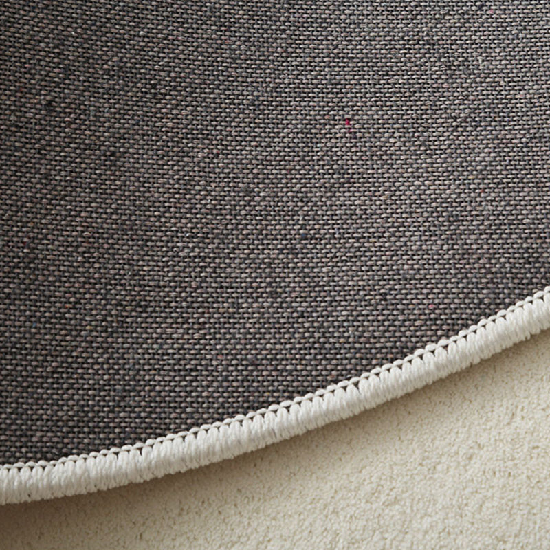 Light Brown Simple Rug Polyester Color Piece Rug Non-Slip Backing Rug for Drawing Room