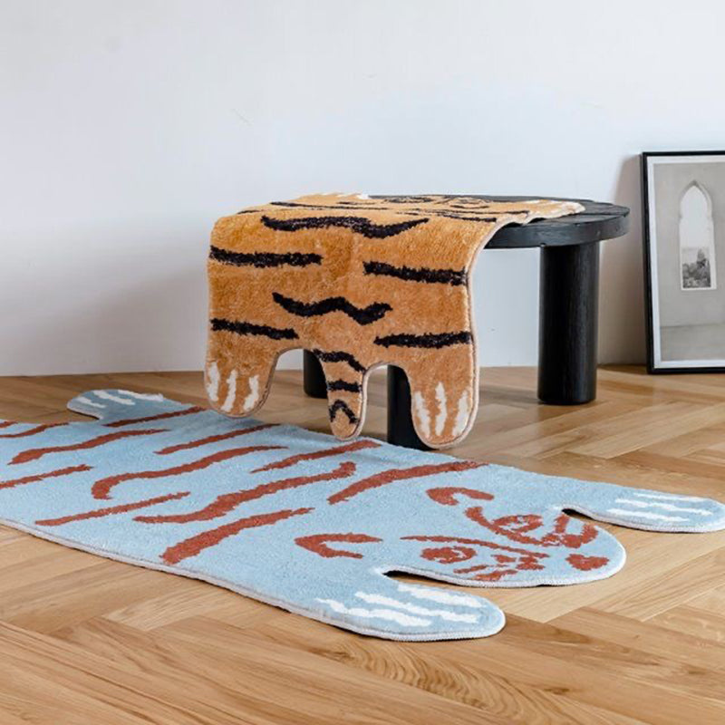 Brown Casual Carpet Polyester Tiger Carpet Stain Resistant Carpet for Drawing Room
