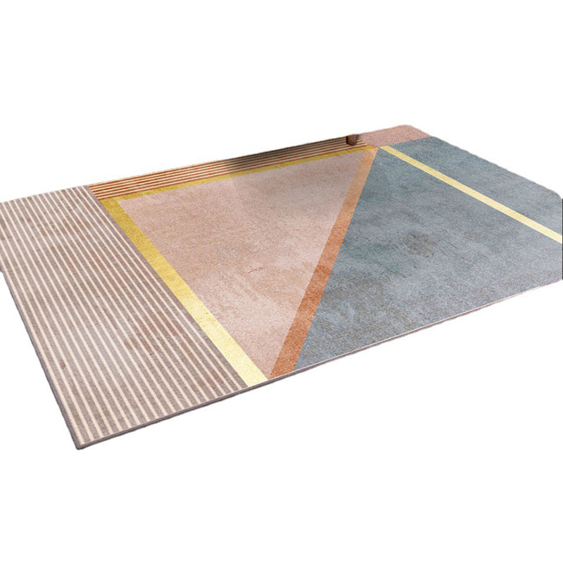 Minimalist Block Rug Anti-Slip Rug Friendly Easy Care Area Carpet for Decoration