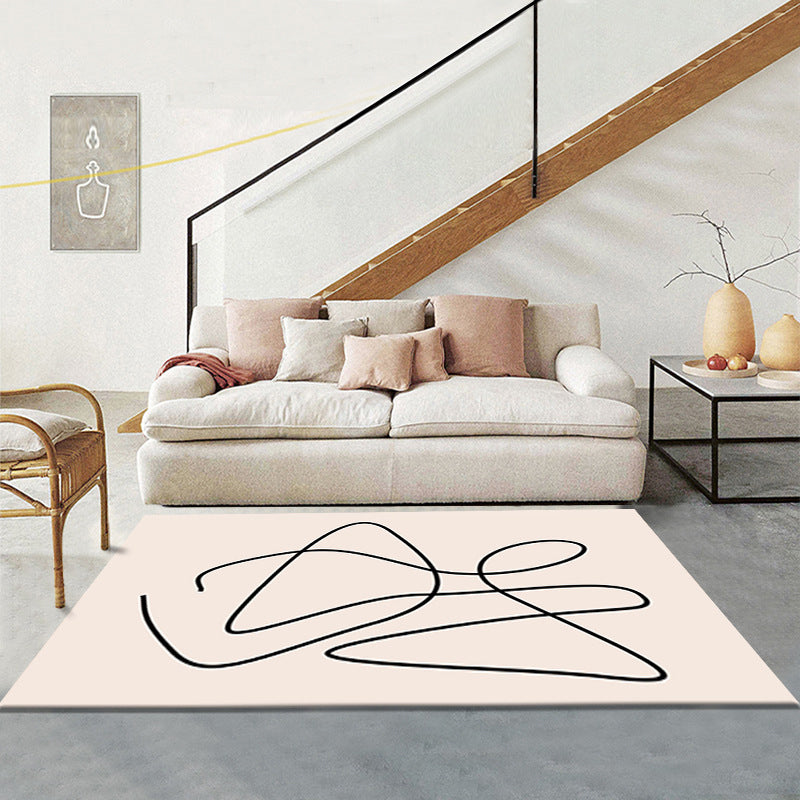 Nordic Style Indoor Polyester Rug Area Rug Anti-Slip Backing Carpet for Bedroom