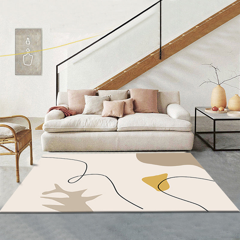 Nordic Style Indoor Polyester Rug Area Rug Anti-Slip Backing Carpet for Bedroom