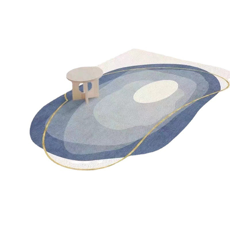 Modern Colorblock Rug Polyester Rug Friendly Washable Non-Slip Area Rug for Living Room