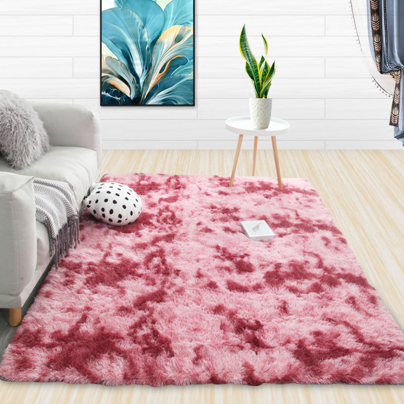 Simple Tie Dye Living Room Rug Polyester Carpet Anti-Slip Washable Area Rug for Decoration