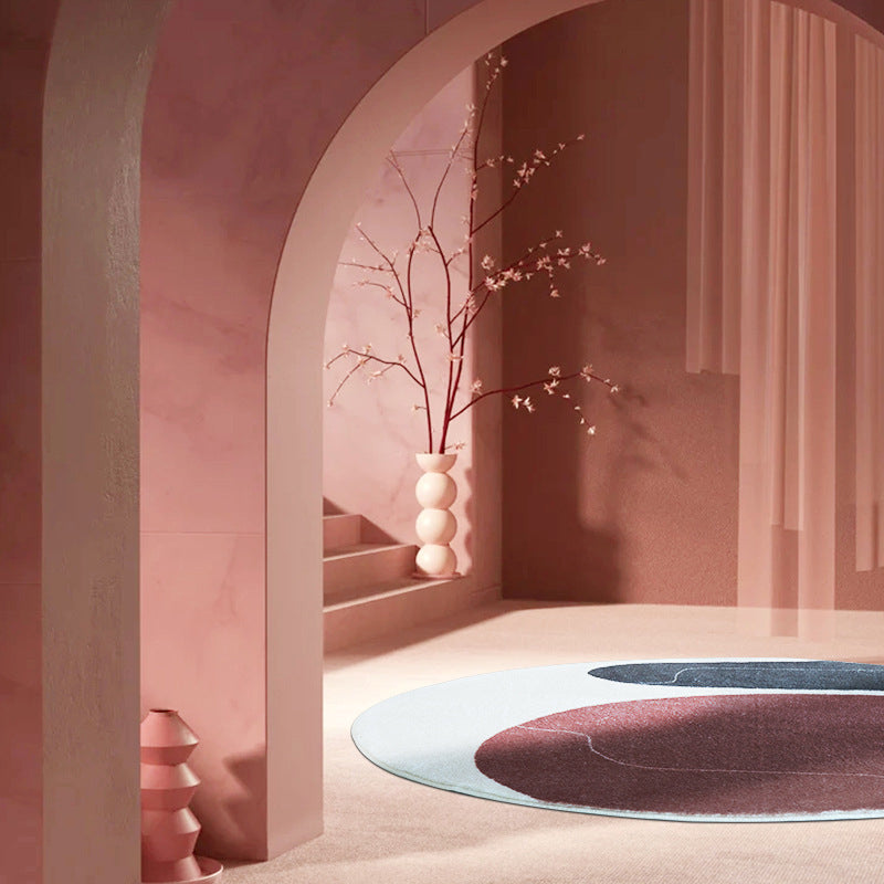 Orange Color Rug Polyester Rug Non-Slip Pet Friendly Washable Are Rug for Living Room