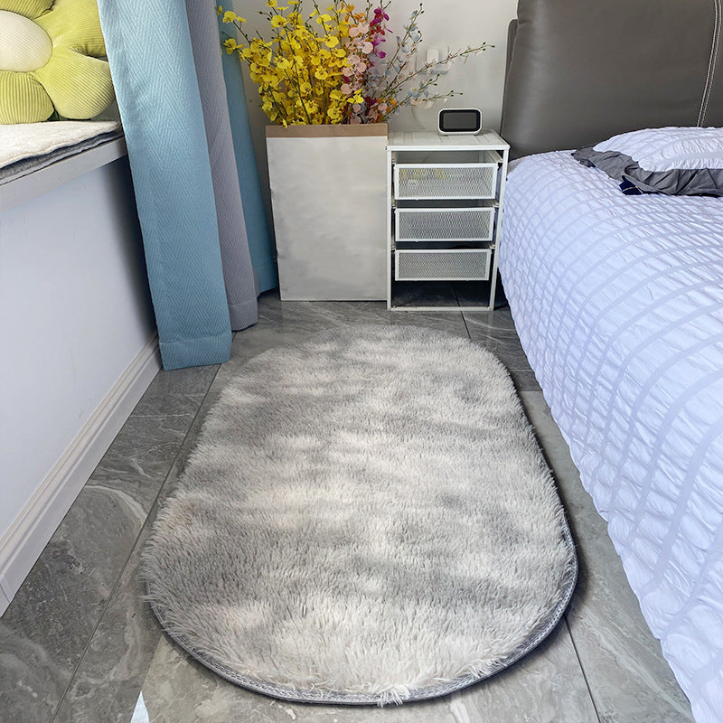 Gray Gradient Ramp Rug Polyester Casual Rug Washable Rug for Living Room