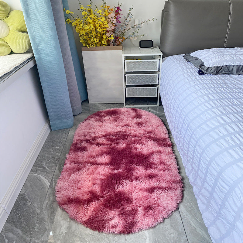 Gray Gradient Ramp Rug Polyester Casual Rug Washable Rug for Living Room