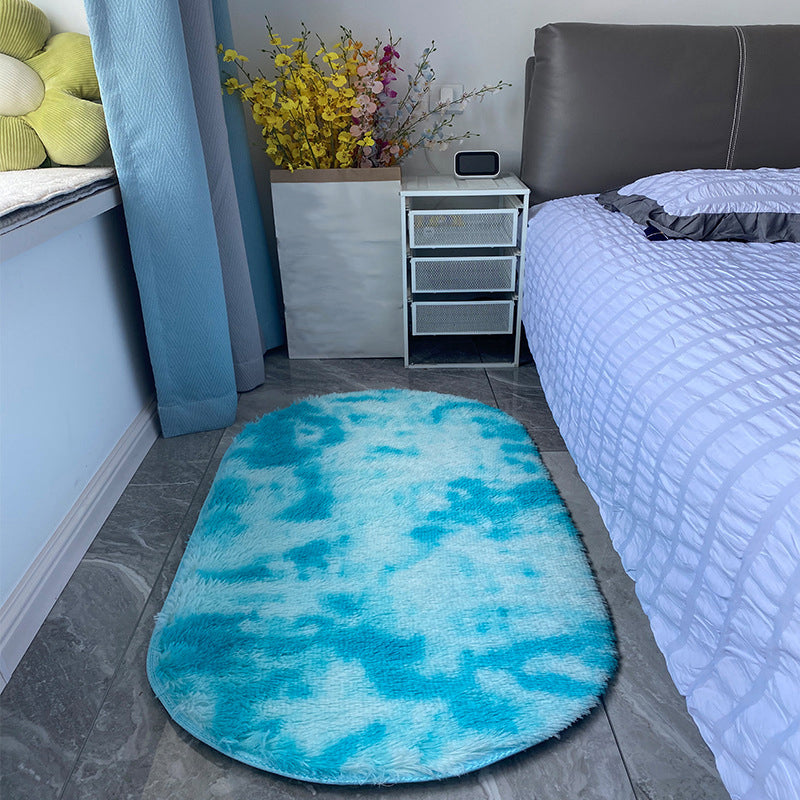 Gray Gradient Ramp Rug Polyester Casual Rug Washable Rug for Living Room