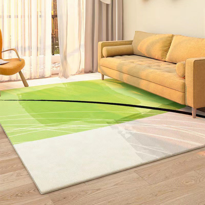 Simple Block Rug Nordic Area Carpet Non-Slip Backing Carpet for Living Room