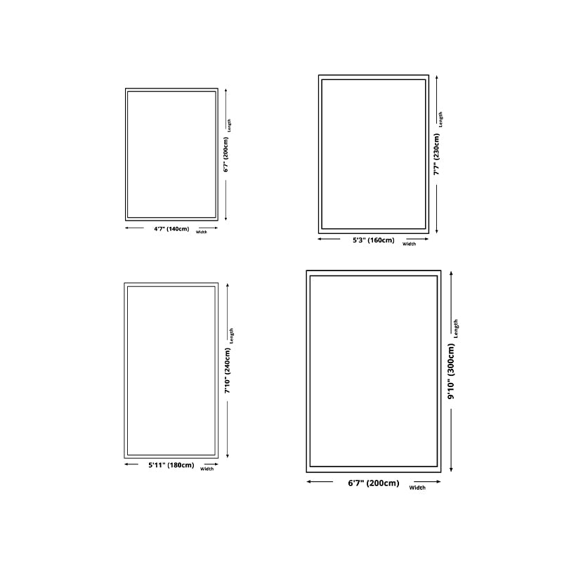 Simple Block Rug Nordic Area Carpet Non-Slip Backing Carpet for Living Room