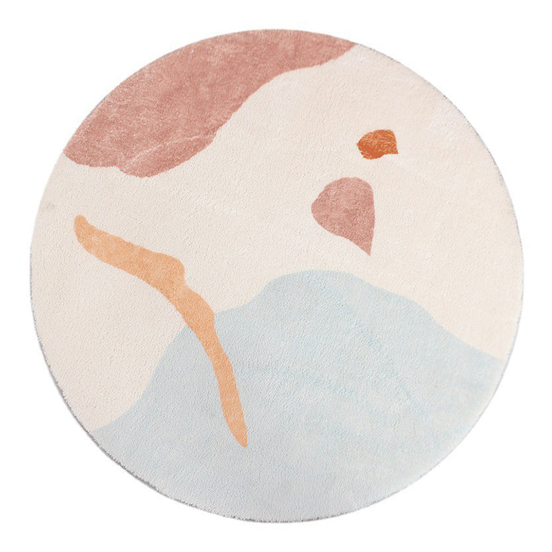 Hellblauer Kontrastfarbe Teppich Polyester Einfacher Teppich Waschbar Teppich für die Heimdekoration