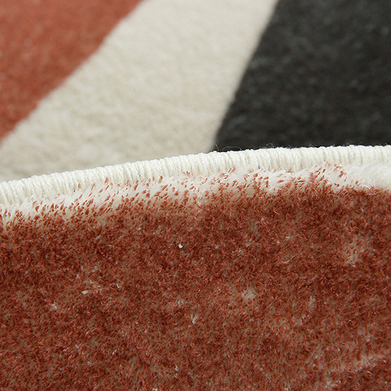 Dark Brown Modern Rug Polyester Color Block Area Rug Stain Resistant Rug for Drawing Room